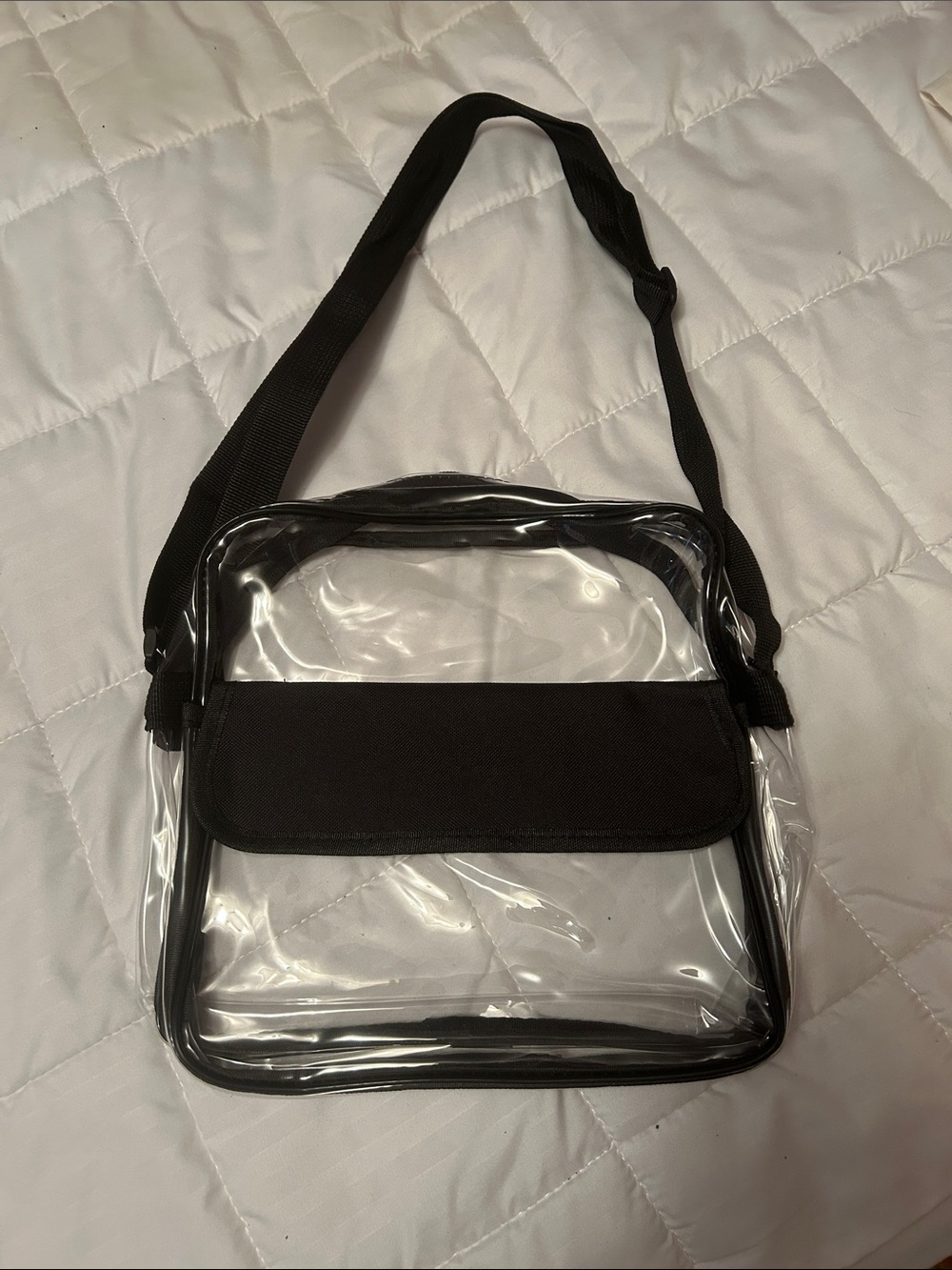Source Unknown Clear Crossbody Bag with Black Trim